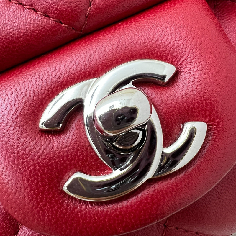 Chanel Classic Timeless Clutch with Chain in Red Lambskin and SHW (Model: A65051)