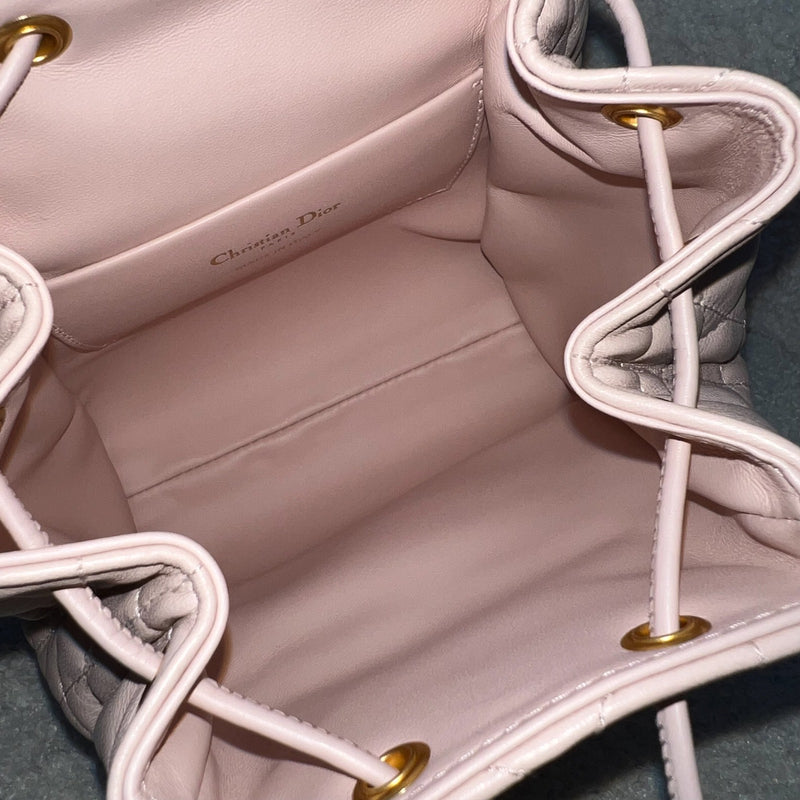 Dior Small Caro Backpack in Powder Pink Lambskin and GHW