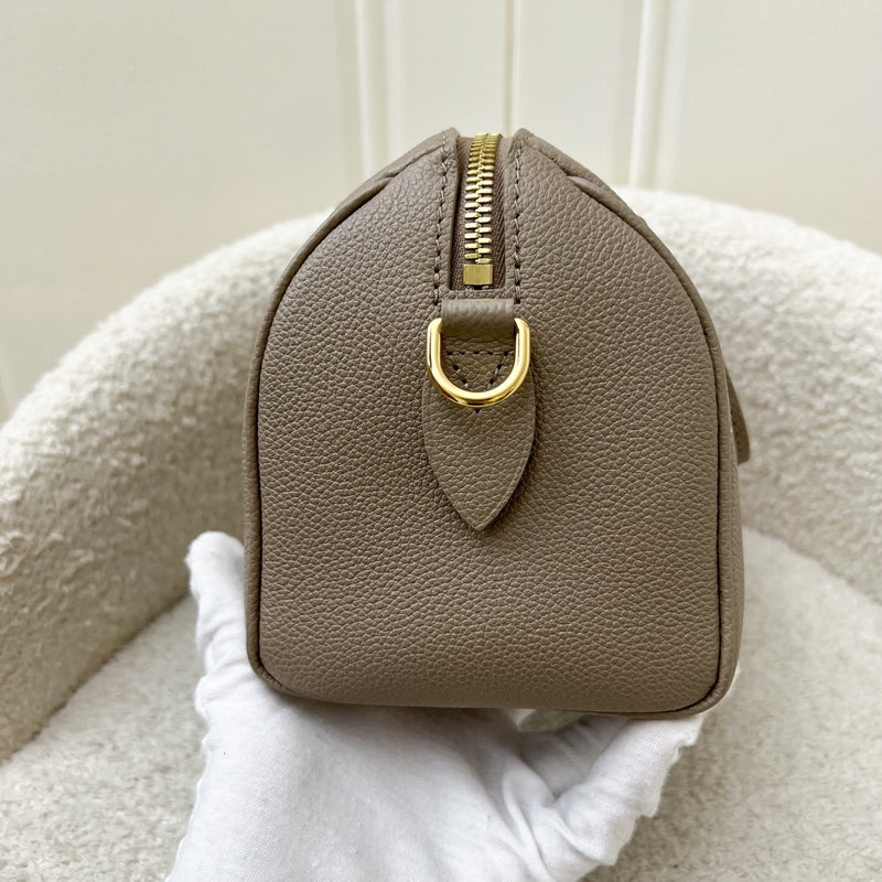 LV Speedy Bandouliere 20 in Tourterelle / Creme Giant Monogram Empreinte Leather and GHW