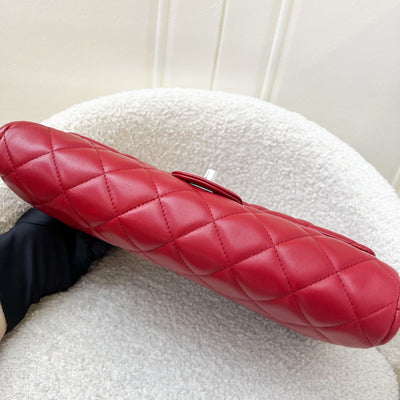 Chanel Classic Timeless Clutch with Chain in Red Lambskin and SHW (Model: A65051)