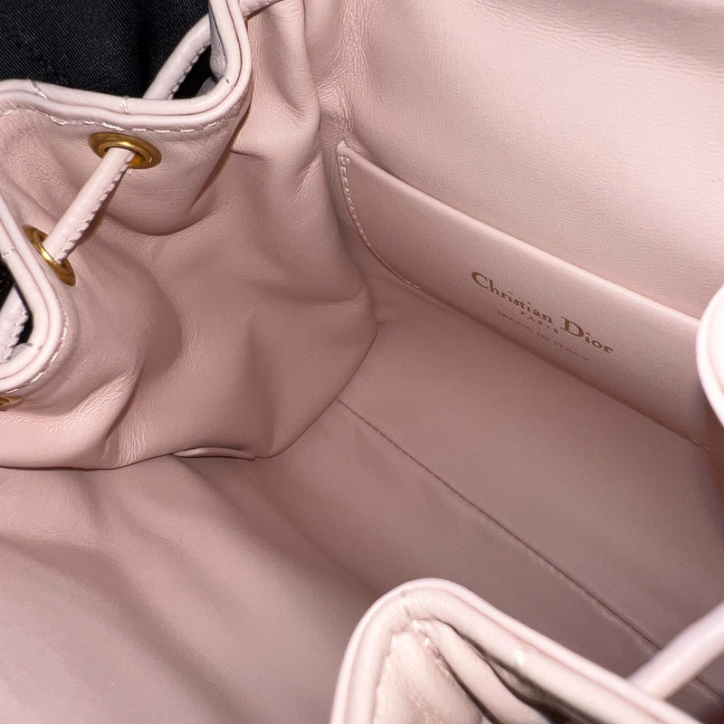 Dior Small Caro Backpack in Powder Pink Lambskin and GHW