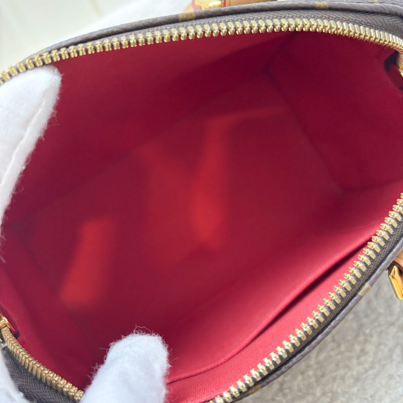LV Speedy Bandouliere 20 in Monogram Canvas and Black Patterned Strap (Model: M46234)