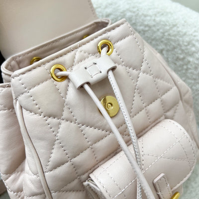 Dior Small Caro Backpack in Powder Pink Lambskin and GHW
