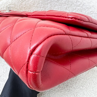 Chanel Classic Timeless Clutch with Chain in Red Lambskin and SHW (Model: A65051)