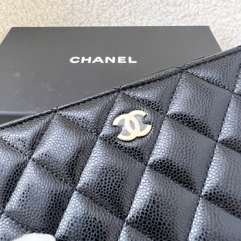 Chanel Zippy Mid-Length Medium Wallet in Black Caviar and LGHW