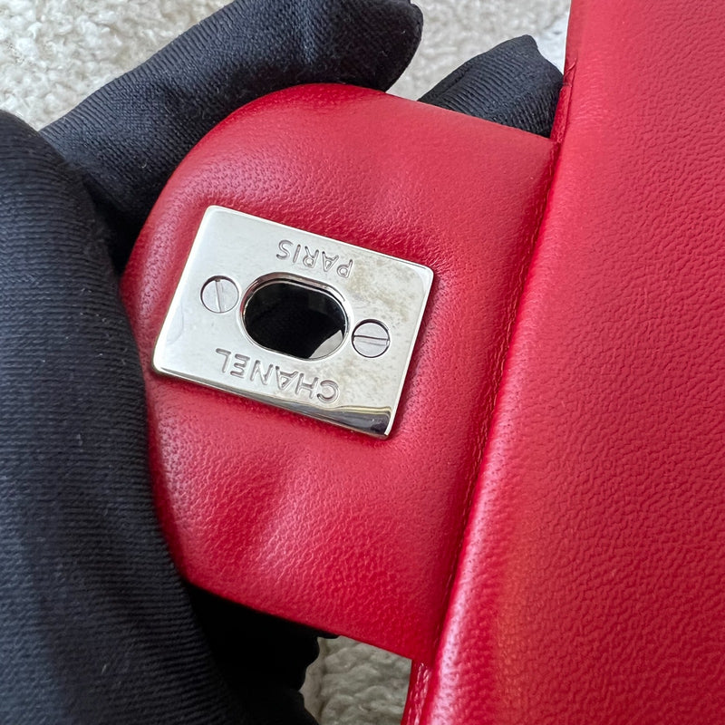 Chanel Classic Timeless Clutch with Chain in Red Lambskin and SHW (Model: A65051)