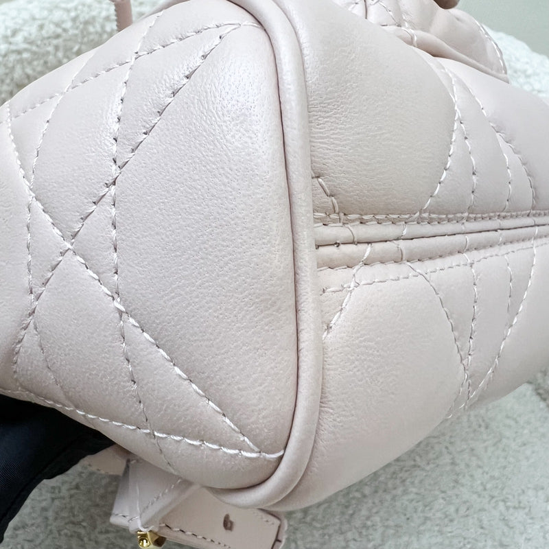 Dior Small Caro Backpack in Powder Pink Lambskin and GHW