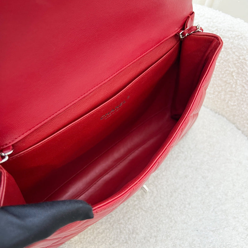 Chanel Classic Timeless Clutch with Chain in Red Lambskin and SHW (Model: A65051)