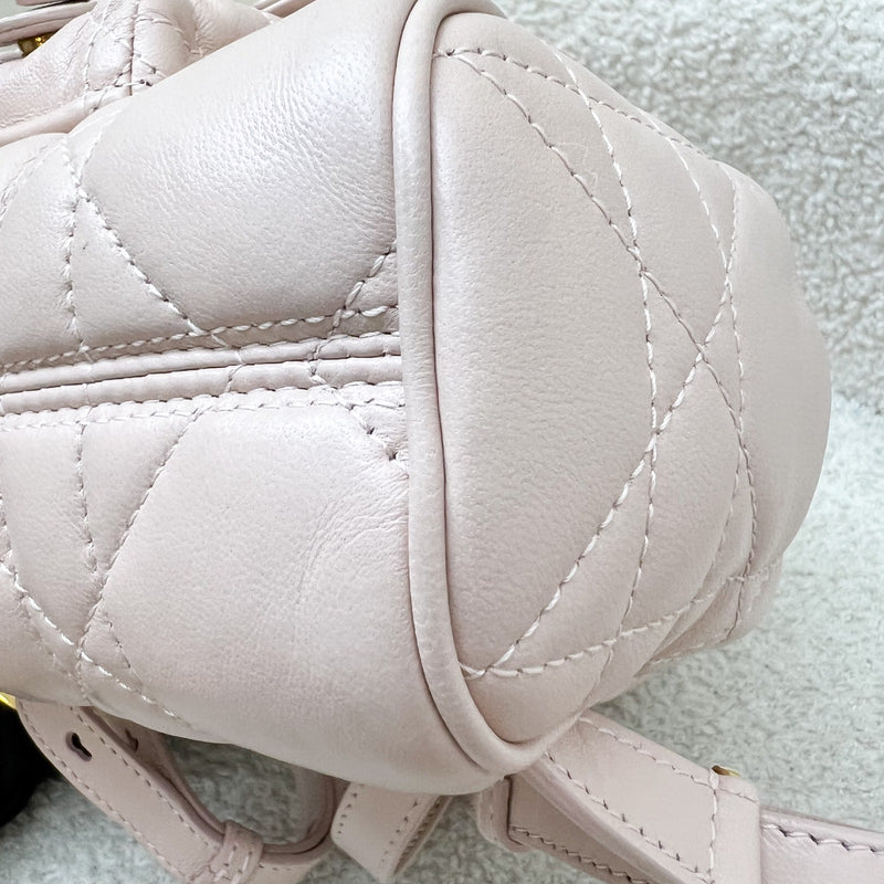Dior Small Caro Backpack in Powder Pink Lambskin and GHW