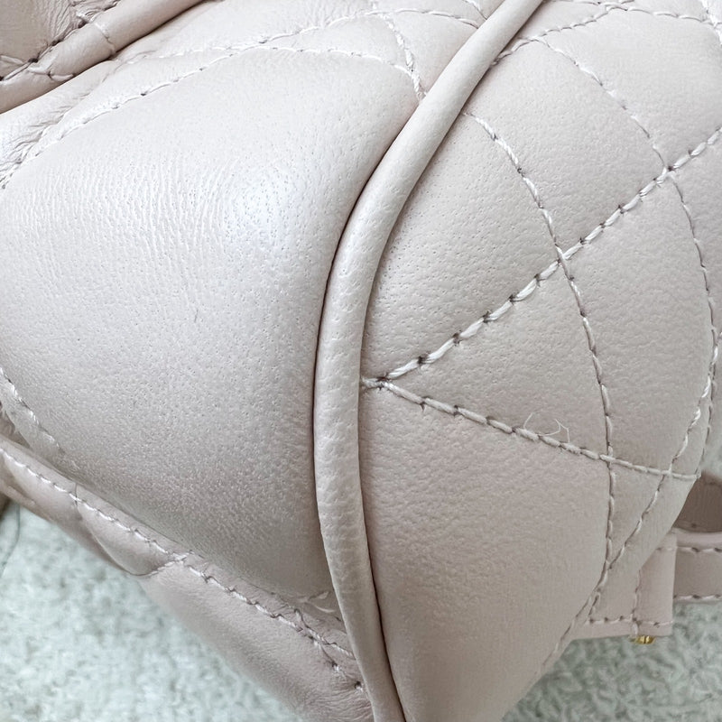 Dior Small Caro Backpack in Powder Pink Lambskin and GHW