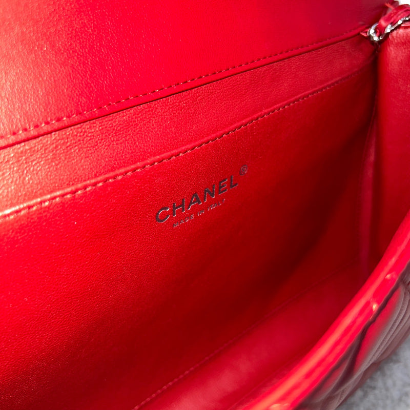Chanel Classic Timeless Clutch with Chain in Red Lambskin and SHW (Model: A65051)