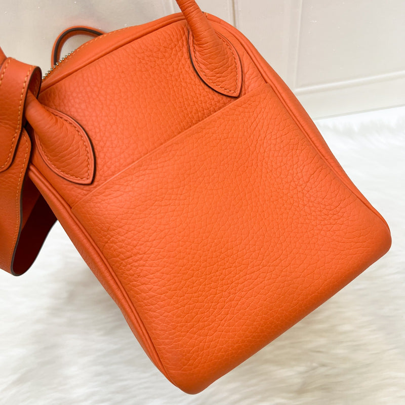 Hermes Lindy 30 in Feu Clemence Leather and PHW