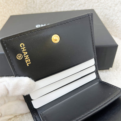 Chanel 23B Bifold Compact Wallet in Black Caviar and GHW