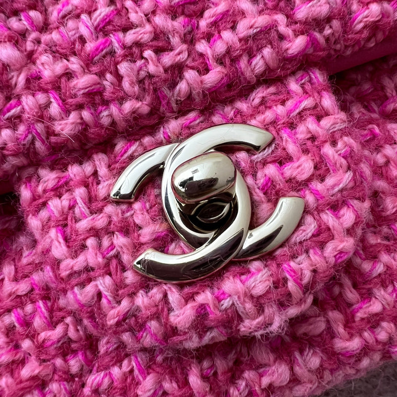 Chanel Classic Mini Rectangle Flap Bag in Pink Tweed and LGHW (Model: A69900)