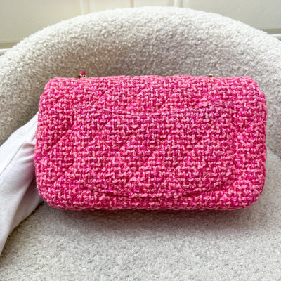 Chanel Classic Mini Rectangle Flap Bag in Pink Tweed and LGHW (Model: A69900)