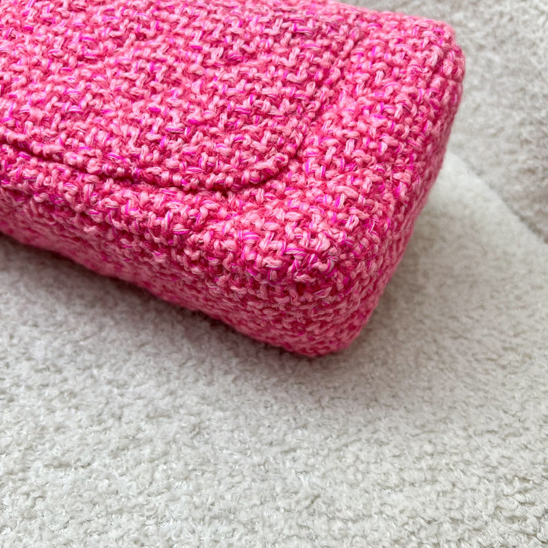 Chanel Classic Mini Rectangle Flap Bag in Pink Tweed and LGHW (Model: A69900)