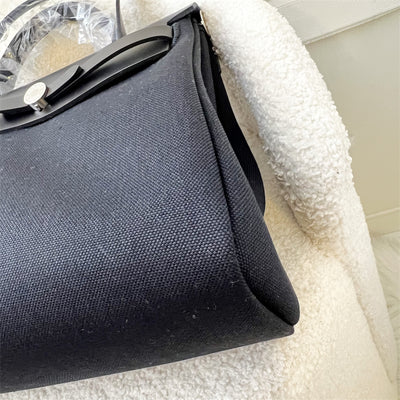 Hermes Retourne Herbag 31 Zip in Black Canvas, Black Leather and PHW