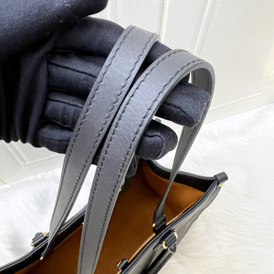 LV Onthego MM Tote in Black Giant Monogram Empreinte Leather and GHW