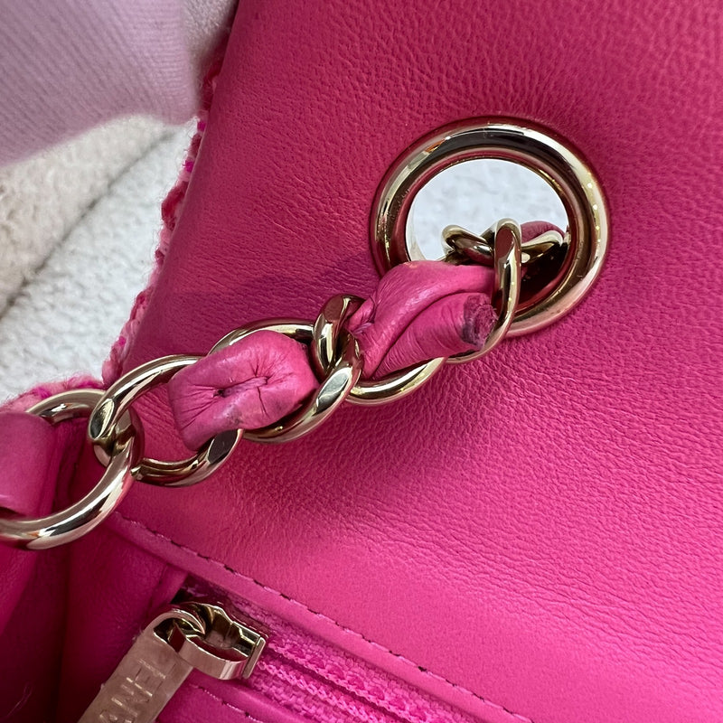 Chanel Classic Mini Rectangle Flap Bag in Pink Tweed and LGHW (Model: A69900)