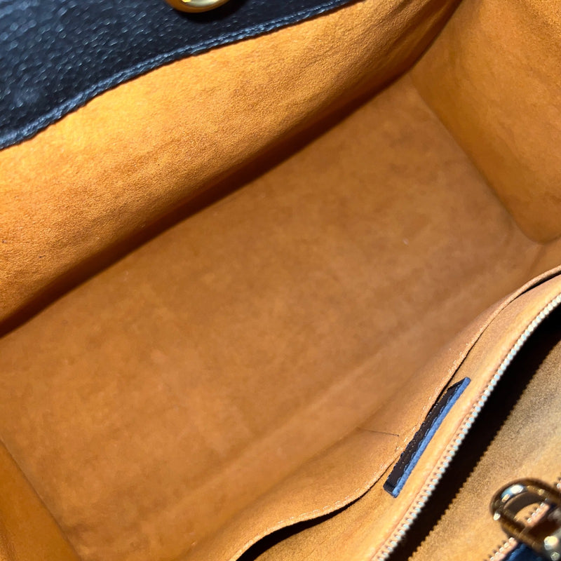 LV Onthego MM Tote in Black Giant Monogram Empreinte Leather and GHW