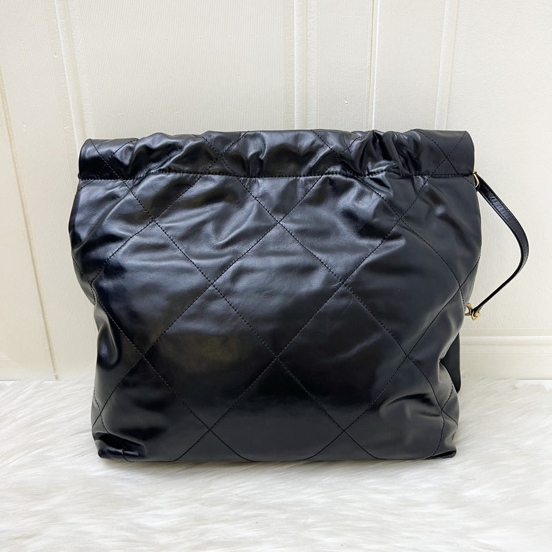 Chanel 22 Small Hobo Bag in Black Calfskin and AGHW