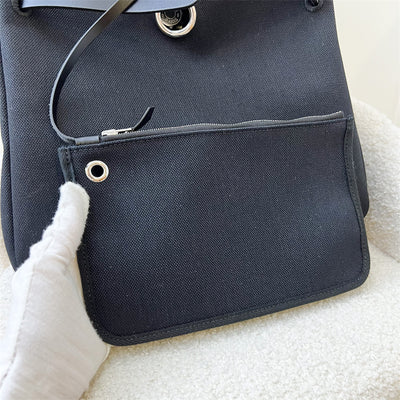 Hermes Retourne Herbag 31 Zip in Black Canvas, Black Leather and PHW