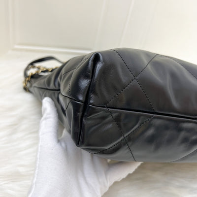 Chanel 22 Small Hobo Bag in Black Calfskin and AGHW