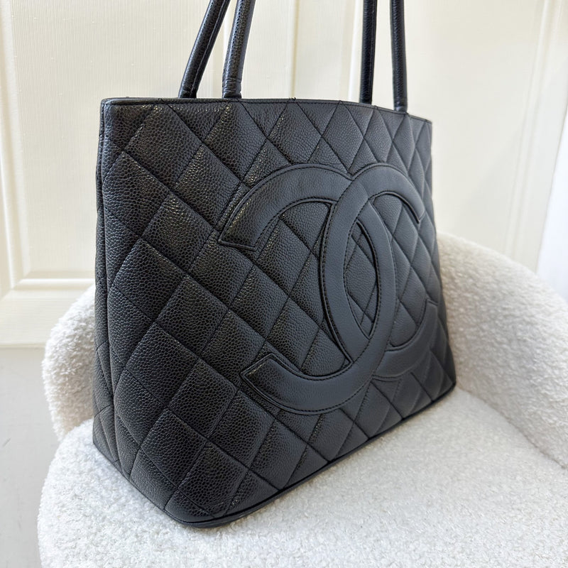 Chanel Vintage Medallion Tote in Black Caviar and SHW