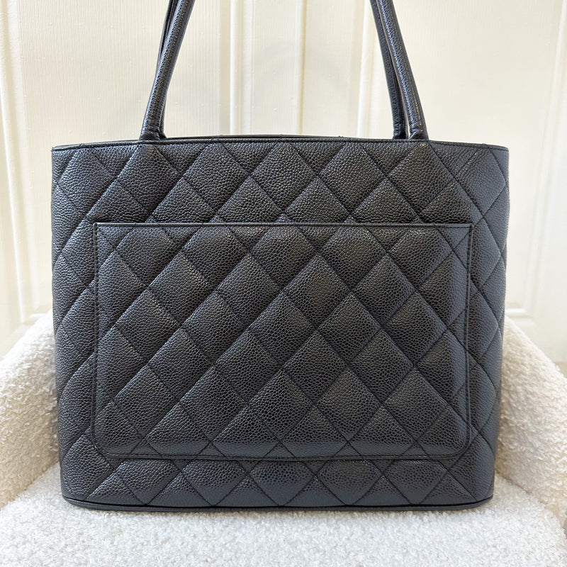 Chanel Vintage Medallion Tote in Black Caviar and SHW