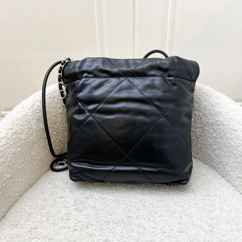 [Unused - Full set - 2024] Chanel 22 Mini Hobo Handbag in Black Shiny Calfskin and SHW