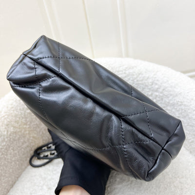 [Unused - Full set - 2024] Chanel 22 Mini Hobo Handbag in Black Shiny Calfskin and SHW