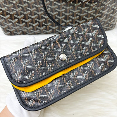 Goyard Saint Louis PM Tote in Black Signature Goyardine Canvas