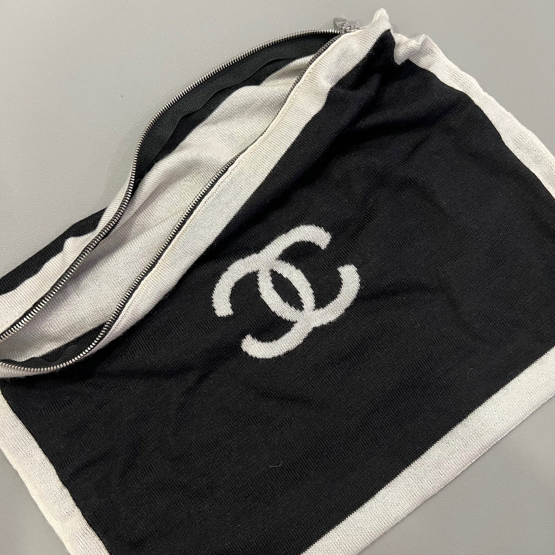 Chanel 4 Piece Travel Set with Pouch, Shawl, Socks and Eye Shield