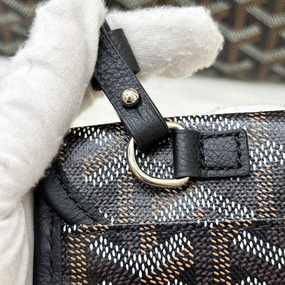 Goyard Saint Louis PM Tote in Black Signature Goyardine Canvas