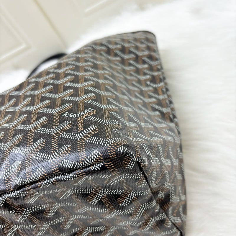 Goyard Saint Louis PM Tote in Black Signature Goyardine Canvas