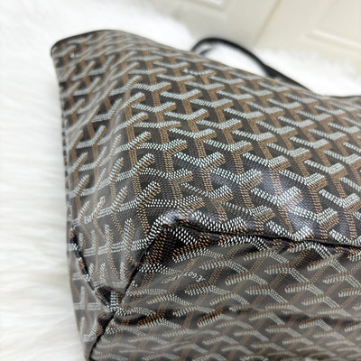 Goyard Saint Louis PM Tote in Black Signature Goyardine Canvas