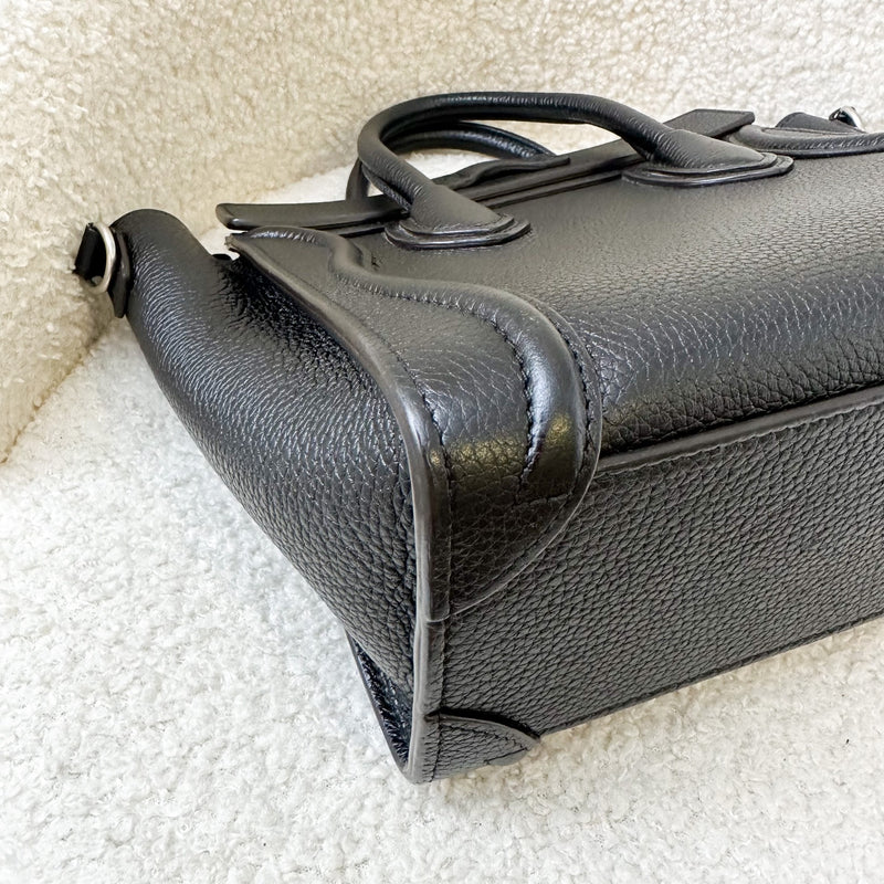 Celine Nano Luggage in Black Grained Leather and SHW