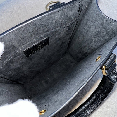 LV Petit Sac Plat in Bicolor Black and Beige Monogram Empreinte Leather and GHW