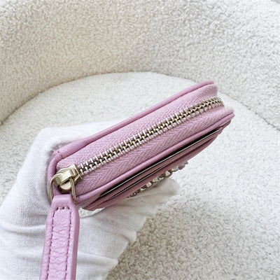 Chanel 19 Zippy Card Holder in Pink Lambskin and LGHW