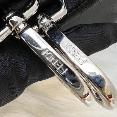 Fendi Lui Large Shoulder Bag in Black Grained Leather and SHW