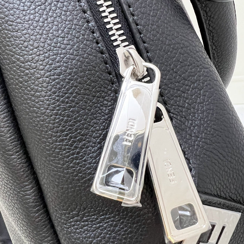 Fendi Lui Large Shoulder Bag in Black Grained Leather and SHW