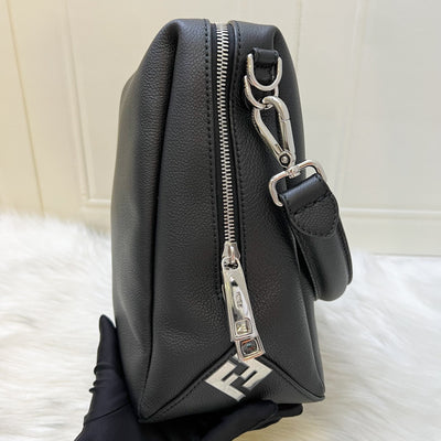 Fendi Lui Large Shoulder Bag in Black Grained Leather and SHW