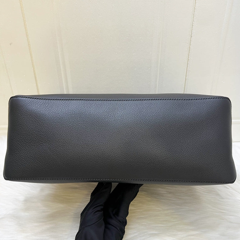 Fendi Lui Large Shoulder Bag in Black Grained Leather and SHW