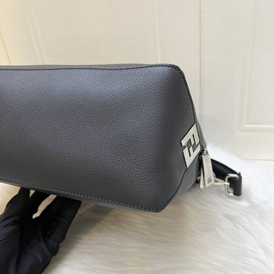 Fendi Lui Large Shoulder Bag in Black Grained Leather and SHW