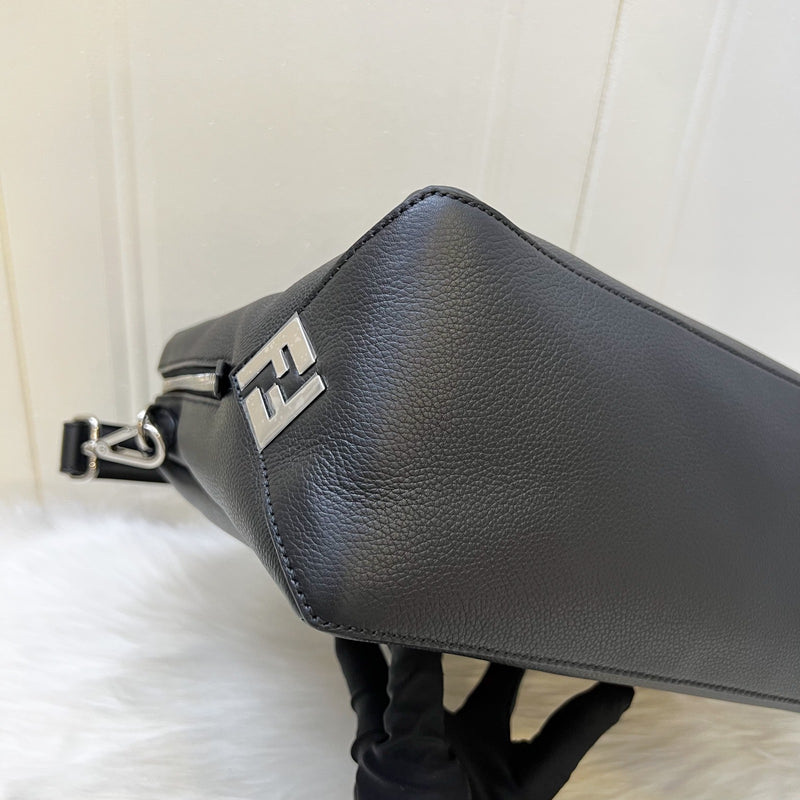 Fendi Lui Large Shoulder Bag in Black Grained Leather and SHW