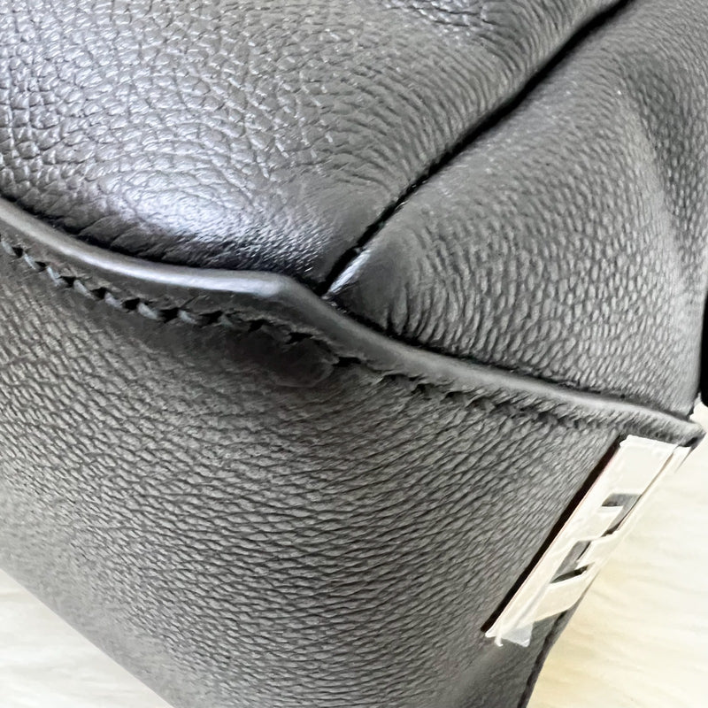 Fendi Lui Large Shoulder Bag in Black Grained Leather and SHW