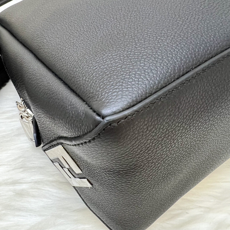 Fendi Lui Large Shoulder Bag in Black Grained Leather and SHW