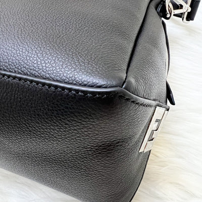 Fendi Lui Large Shoulder Bag in Black Grained Leather and SHW