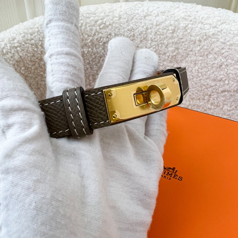 Hermes Kelly 18 Belt in Etoupe Epsom Leather and GHW