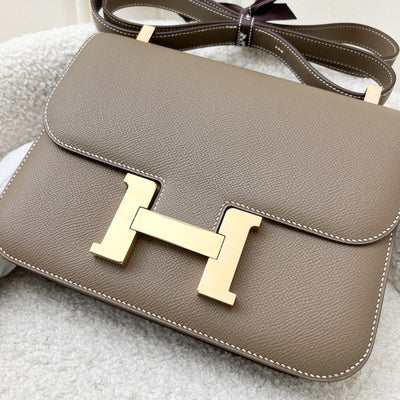 Hermes Constance 24 (Mirror Version) in Etoupe Epsom Leather and RGHW